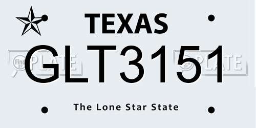 GLT3151 Texas License Plate