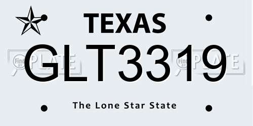 GLT3319 Texas License Plate