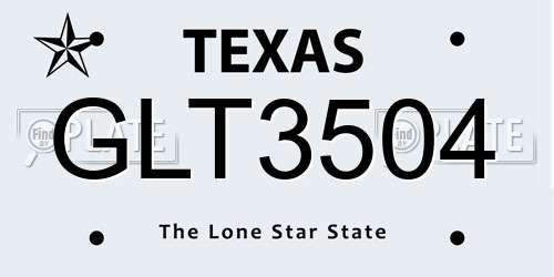 GLT3504 Texas License Plate