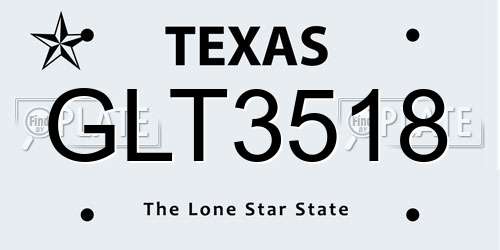 GLT3518 Texas License Plate