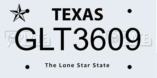 GLT3609 Texas License Plate