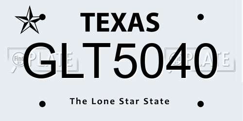 GLT5040 Texas License Plate
