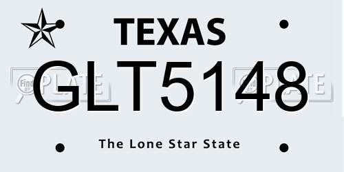 GLT5148 Texas License Plate