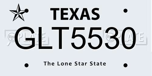 GLT5530 Texas License Plate
