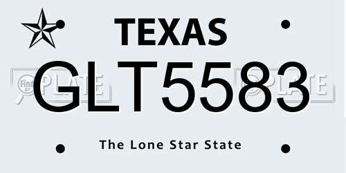 GLT5583 Texas License Plate
