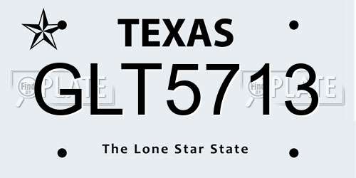 GLT5713 Texas License Plate