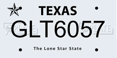 GLT6057 Texas License Plate