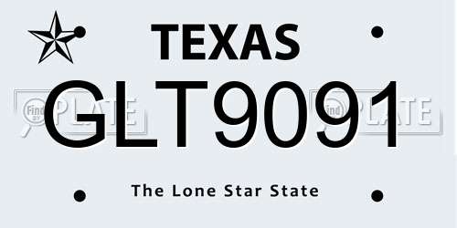 GLT9091 Texas License Plate