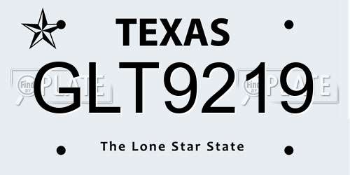 GLT9219 Texas License Plate