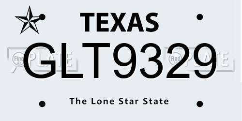 GLT9329 Texas License Plate