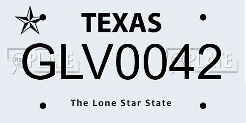 GLV0042 Texas License Plate