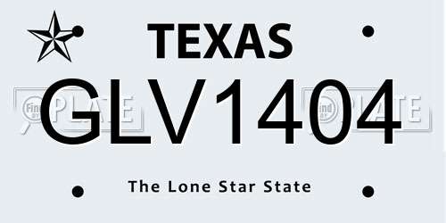 GLV1404 Texas License Plate