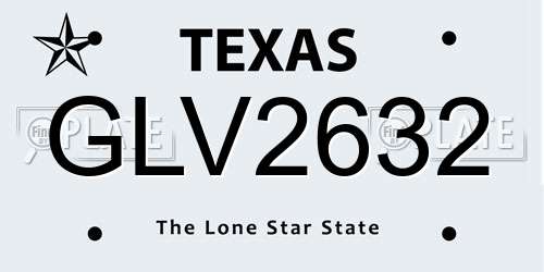 GLV2632 Texas License Plate