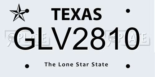 GLV2810 Texas License Plate