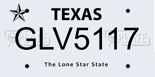 GLV5117 Texas License Plate