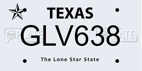 GLV638 Texas License Plate
