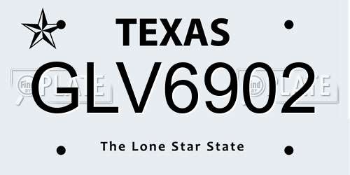 GLV6902 Texas License Plate