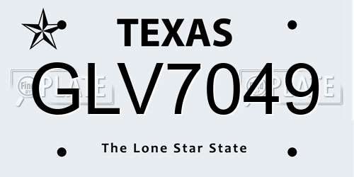 GLV7049 Texas License Plate