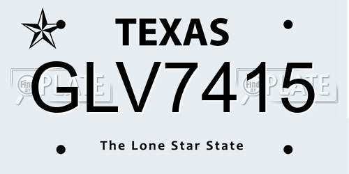 GLV7415 Texas License Plate
