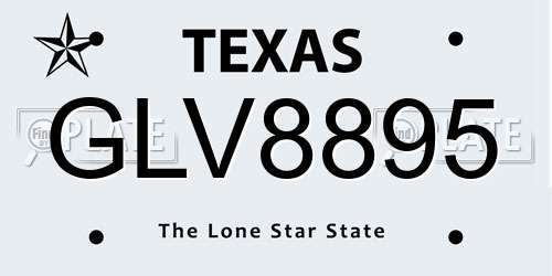 GLV8895 Texas License Plate