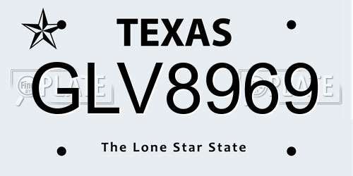GLV8969 Texas License Plate