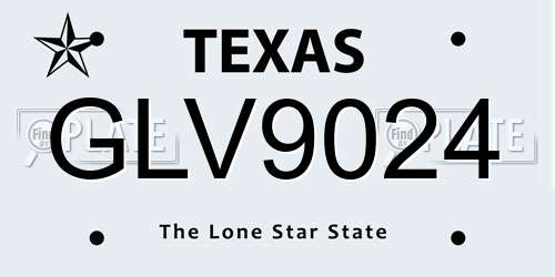 GLV9024 Texas License Plate