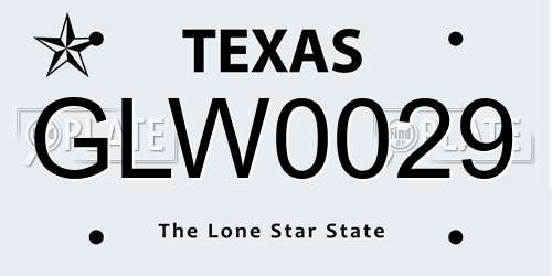 GLW0029 Texas License Plate