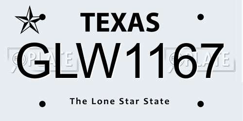 GLW1167 Texas License Plate