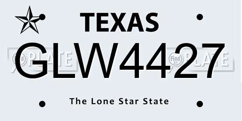 GLW4427 Texas License Plate