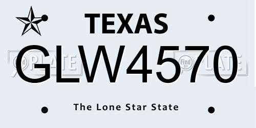 GLW4570 Texas License Plate