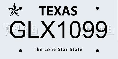 GLX1099 Texas License Plate