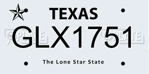 GLX1751 Texas License Plate