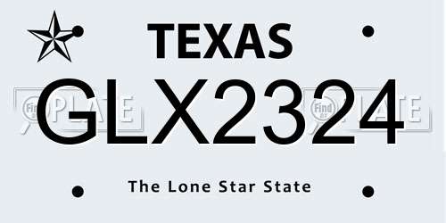 GLX2324 Texas License Plate
