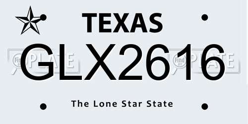 GLX2616 Texas License Plate