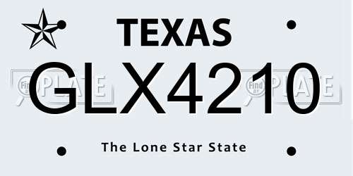 GLX4210 Texas License Plate