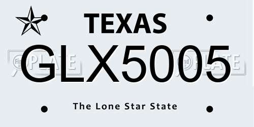 GLX5005 Texas License Plate