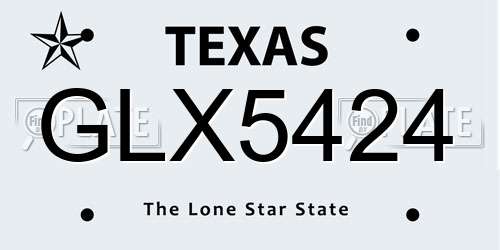 GLX5424 Texas License Plate