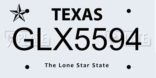 GLX5594 Texas License Plate