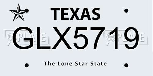 GLX5719 Texas License Plate