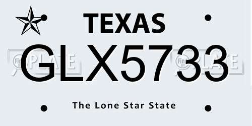 GLX5733 Texas License Plate