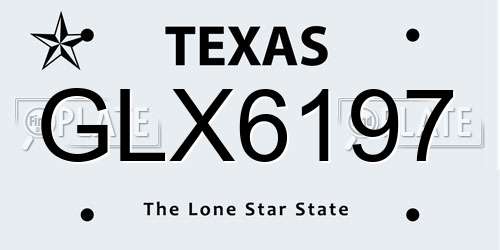 GLX6197 Texas License Plate