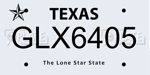 GLX6405 Texas License Plate
