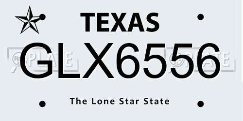 GLX6556 Texas License Plate