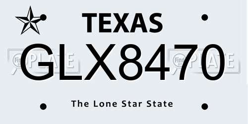 GLX8470 Texas License Plate