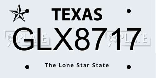 GLX8717 Texas License Plate