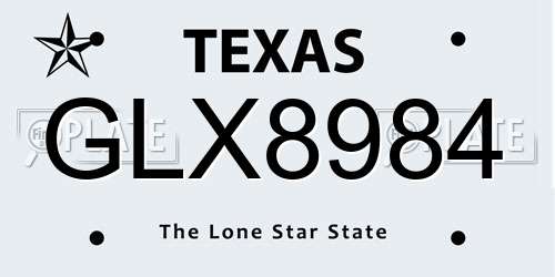 GLX8984 Texas License Plate