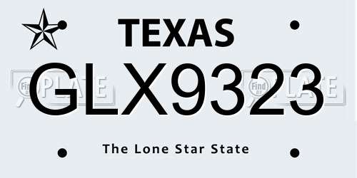 GLX9323 Texas License Plate