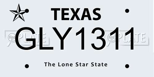 GLY1311 Texas License Plate