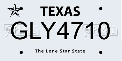 GLY4710 Texas License Plate