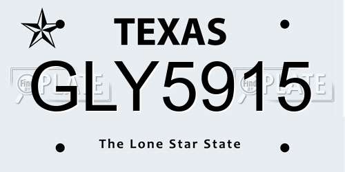 GLY5915 Texas License Plate